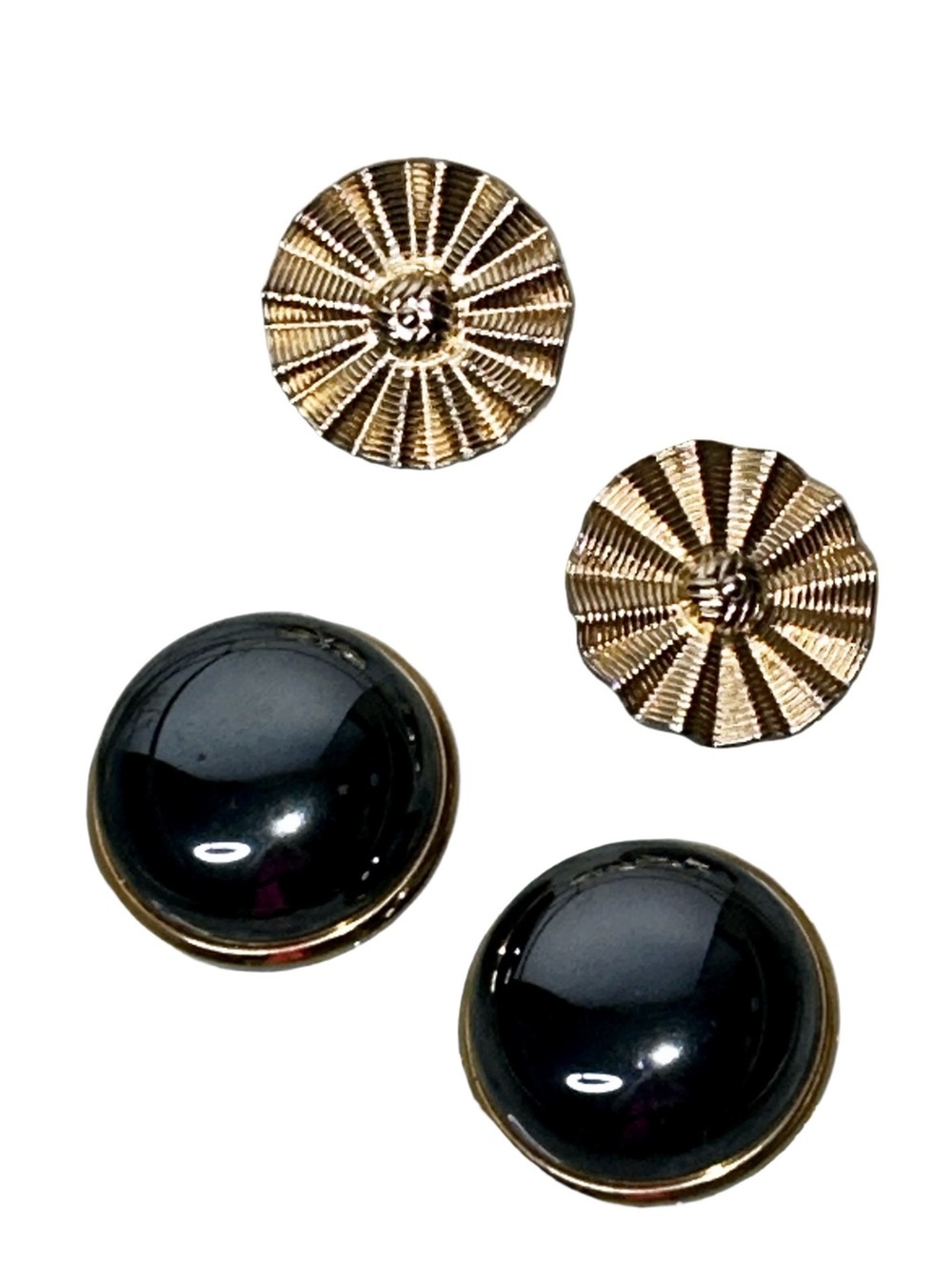 Vintage Large Round Earrings Gold Tone Clip Ons